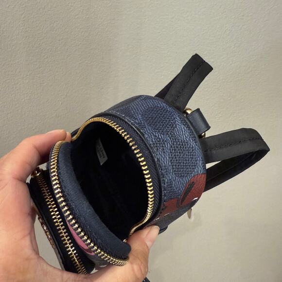 Coach CZ086 Mini Court Backpack Bag Charm In Signature Canvas With Cherry Print - Picture 11 of 16